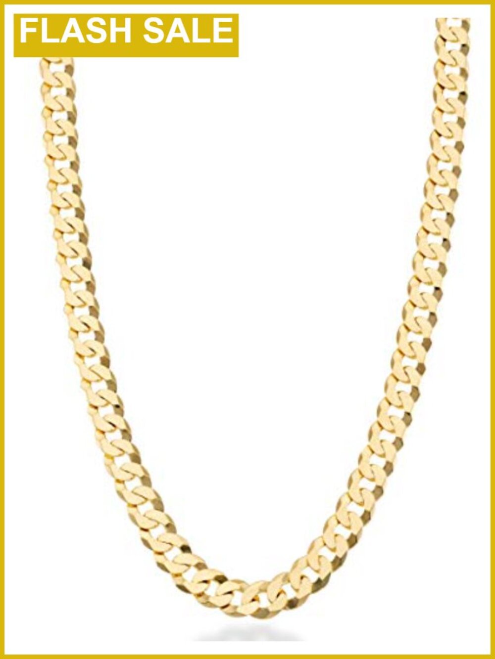 18K Gold Plated 925 Sterling Silver Cuban Link Chain Necklace